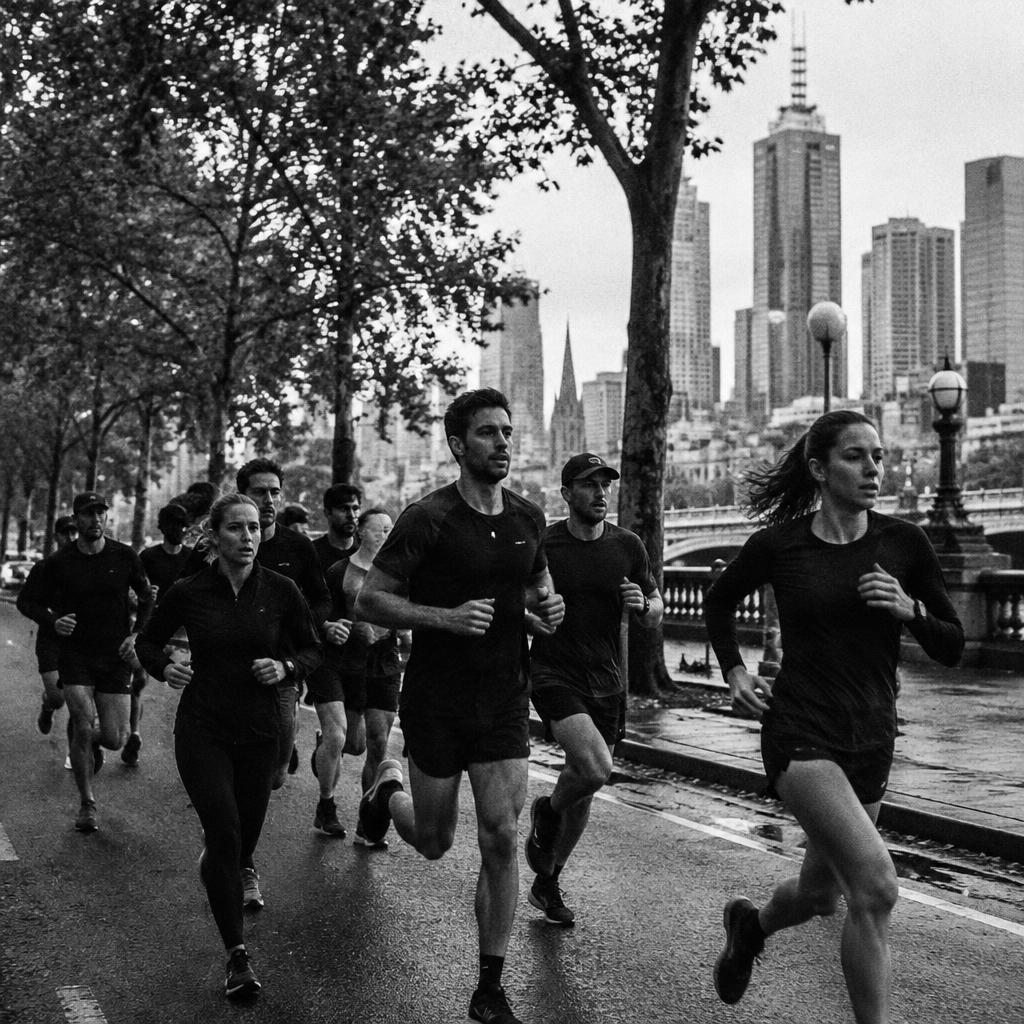 The run club moving through the city